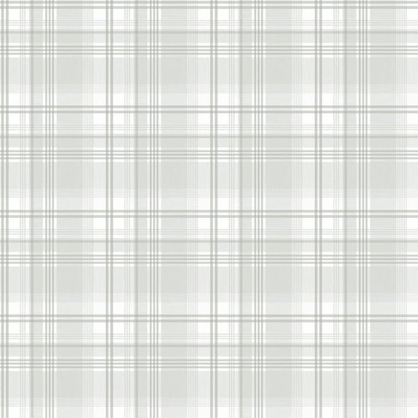 Galerie Wallcoverings Nordic Elements Check Plaid Galerie Wallcoverings  Silver Grey   - G56307