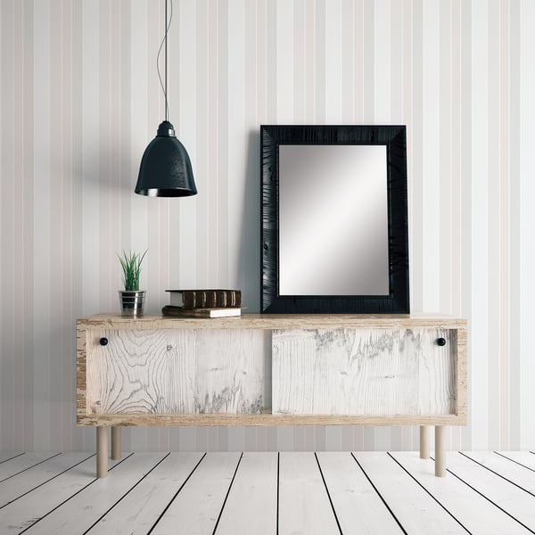 Wallcovering in silver-grey with a stripe pattern.