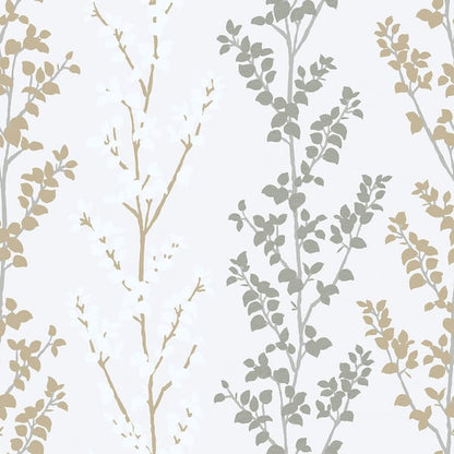 Galerie Wallcoverings Nordic Elements Leaf Stem Galerie Wallcoverings  Silver Grey   - G56330