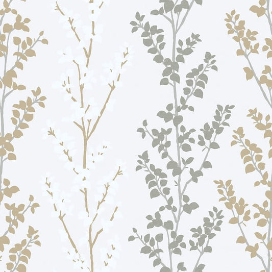 Galerie Wallcoverings Nordic Elements Leaf Stem Galerie Wallcoverings  Silver Grey   - G56330
