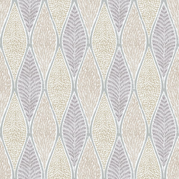 Galerie Wallcoverings Nordic Elements Teardrop Leaves Galerie Wallcoverings  Silver Grey   - G56372