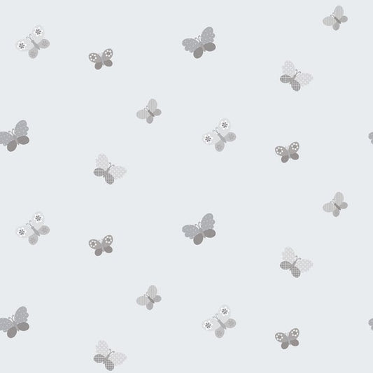 Galerie Wallcoverings Just 4 Kids 2 Butterflies Galerie Wallcoverings  Silver Grey   - G56504