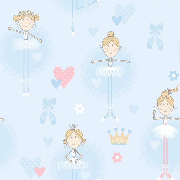 Galerie Wallcoverings Just 4 Kids 2 Ballerina Galerie Wallcoverings  Blue   - G56506