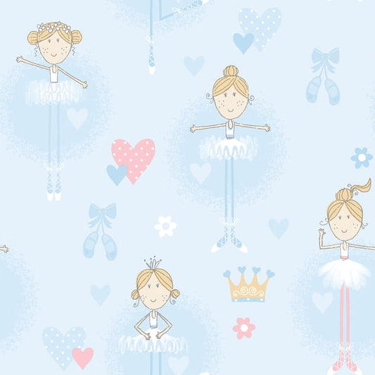 Galerie Wallcoverings Just 4 Kids 2 Ballerina Galerie Wallcoverings  Blue   - G56506
