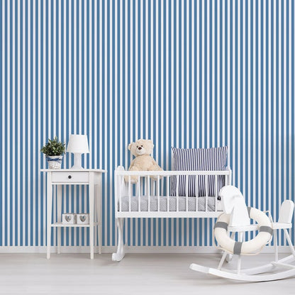 Galerie Wallcoverings Just 4 Kids 2 Medium Stripe Galerie Wallcoverings  Blue   - G56516