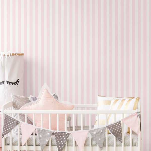 Galerie Wallcoverings Just 4 Kids 2 Medium Stripe Galerie Wallcoverings  Pink   - G56518