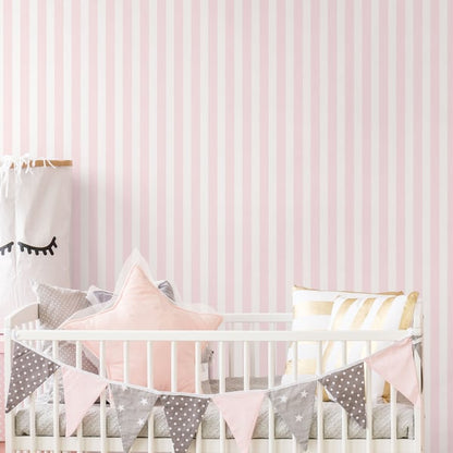 Galerie Wallcoverings Just 4 Kids 2 Medium Stripe Galerie Wallcoverings  Pink   - G56518