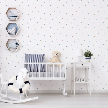 Galerie Wallcoverings Just 4 Kids 2 Small Polka Dots Galerie Wallcoverings  Blue   - G56520