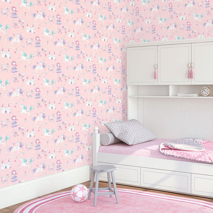 Galerie Wallcoverings Just 4 Kids 2 Unicorn Galerie Wallcoverings  Pink   - G56523
