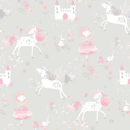 Galerie Wallcoverings Just 4 Kids 2 Unicorn Galerie Wallcoverings  Silver Grey   - G56525