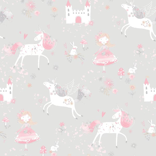 Galerie Wallcoverings Just 4 Kids 2 Unicorn Galerie Wallcoverings  Silver Grey   - G56525