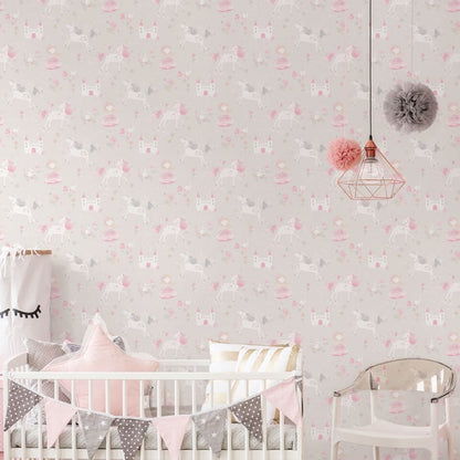 Galerie Wallcoverings Just 4 Kids 2 Unicorn Galerie Wallcoverings  Silver Grey   - G56525