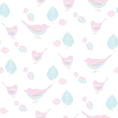 Galerie Wallcoverings Just 4 Kids 2 Birds and Leaves Galerie Wallcoverings  Pink   - G56539