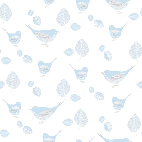 Galerie Wallcoverings Just 4 Kids 2 Birds and Leaves Galerie Wallcoverings  Blue   - G56541