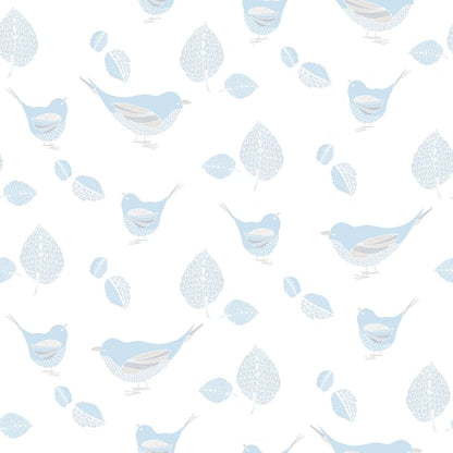 Galerie Wallcoverings Just 4 Kids 2 Birds and Leaves Galerie Wallcoverings  Blue   - G56541