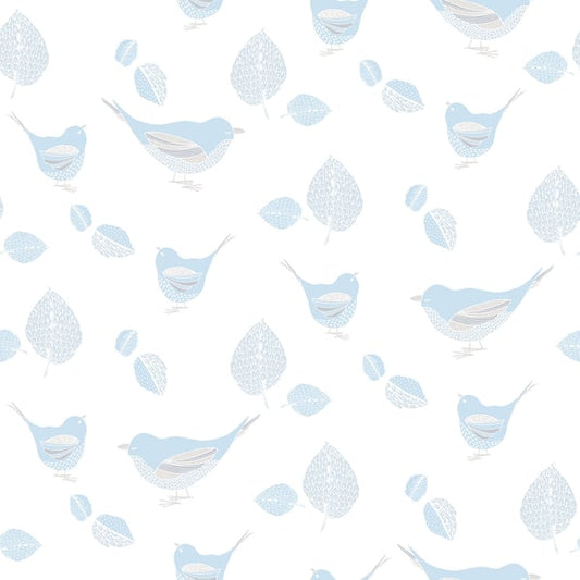 Galerie Wallcoverings Just 4 Kids 2 Birds and Leaves Galerie Wallcoverings  Blue   - G56541