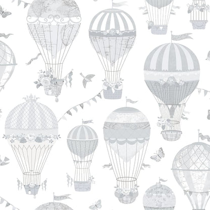 Galerie Wallcoverings Just 4 Kids 2 Hot Air Balloons Galerie Wallcoverings  Silver Grey   - G56542