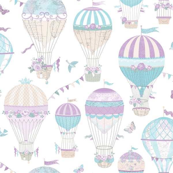 Galerie Wallcoverings Just 4 Kids 2 Hot Air Balloons Galerie Wallcoverings  Multi-coloured, Multi   - G56543