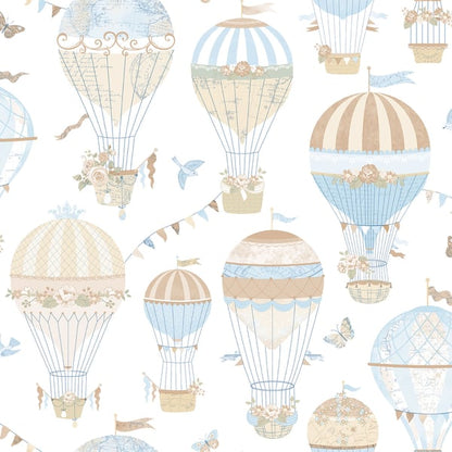 Galerie Wallcoverings Just 4 Kids 2 Hot Air Balloons Galerie Wallcoverings  Blue   - G56544
