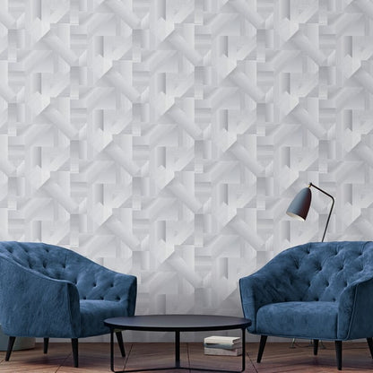 Galerie Wallcoverings Texstyle Shape Shifter Galerie Wallcoverings  Silver Grey   - G56626