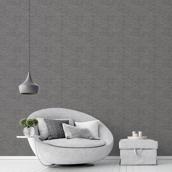 Galerie Wallcoverings Texstyle Woven Weave Texture Galerie Wallcoverings  Silver Grey   - G56631