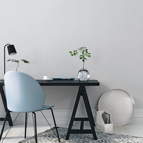Galerie Wallcoverings Texstyle Woven Weave Texture Galerie Wallcoverings  Silver Grey   - G56635