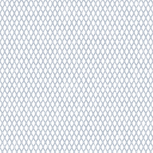 Light blue double-link lattice wallpaper with interlocking elongated oval links in a repeating pattern.