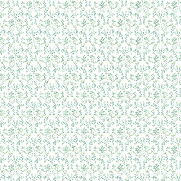 Galerie Wallcoverings Small Prints Ogee Floral Galerie Wallcoverings  Green   - G56680