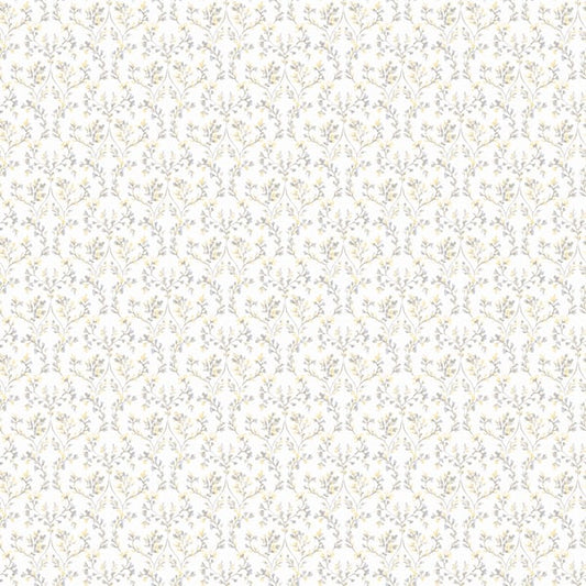 Galerie Wallcoverings Small Prints Ogee Floral Galerie Wallcoverings  Yellow   - G56681
