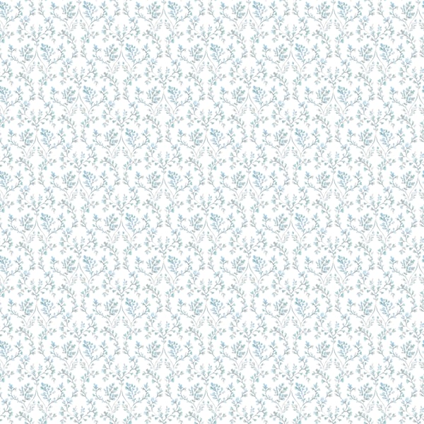 Galerie Wallcoverings Small Prints Ogee Floral Galerie Wallcoverings  Blue   - G56683