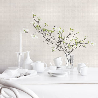 Gold wallpaper with small shell-top print pattern (G56687).
