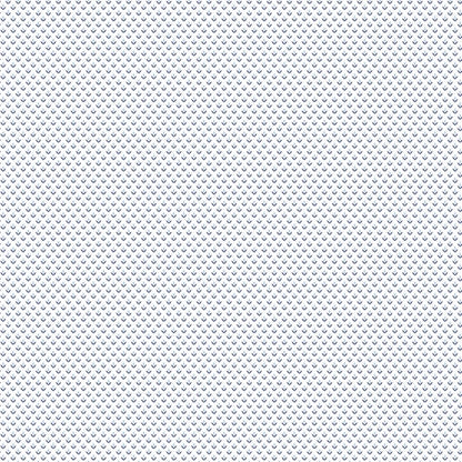 Close-up of light gray wallpaper with a repeating tiny blue tulip pattern.