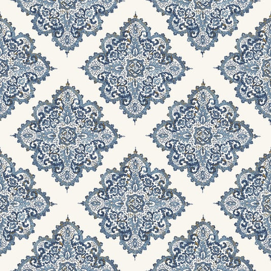 Galerie Wallcoverings Nordic Elements Hmong Tile Effect Galerie Wallcoverings  Blue   - G67368