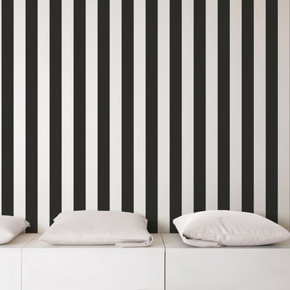 Galerie Wallcoverings Smart Stripes 3 Awning Stripe Galerie Wallcoverings  Black   - G67521