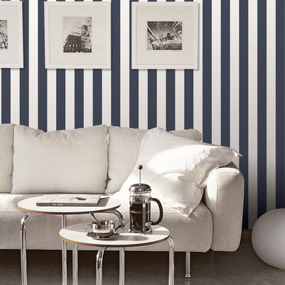 Galerie Wallcoverings Smart Stripes 3 Awning Stripe Galerie Wallcoverings  Blue   - G67523