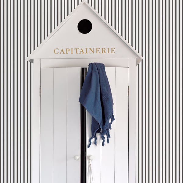 Galerie Wallcoverings Smart Stripes 3 Breton Stripe Galerie Wallcoverings  Black   - G67533