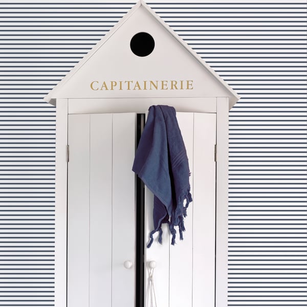 Galerie Wallcoverings Smart Stripes 3 Breton Stripe Galerie Wallcoverings  Blue   - G67535