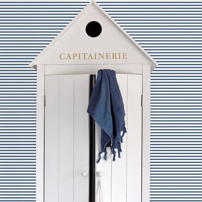 Galerie Wallcoverings Smart Stripes 3 Breton Stripe Galerie Wallcoverings  Blue   - G67535