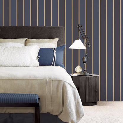Galerie Wallcoverings Smart Stripes 3 Formal Stripe Galerie Wallcoverings  Blue   - G67545