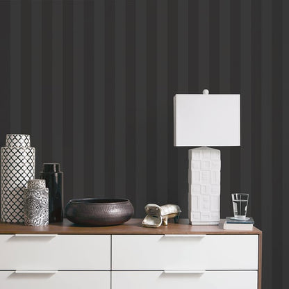 Galerie Wallcoverings Smart Stripes 3 Matte/Shiny Emboss Galerie Wallcoverings  Black   - G67556