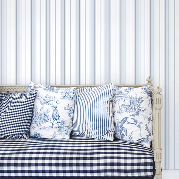 Galerie Wallcoverings Smart Stripes 3 Slim Stripe Galerie Wallcoverings  Blue   - G67574