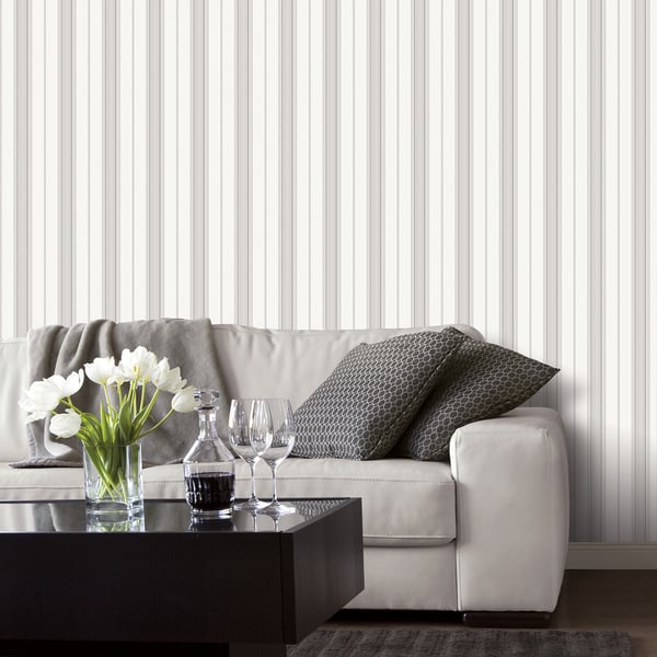 Galerie Wallcoverings Smart Stripes 3 Slim Stripe Galerie Wallcoverings  Silver Grey   - G67576