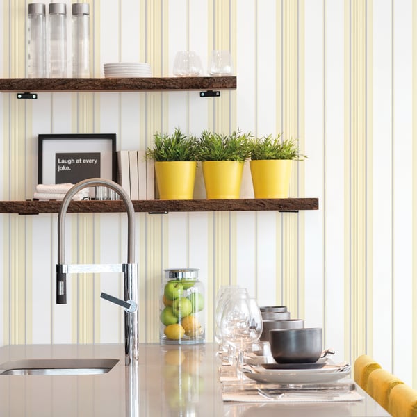 Galerie Wallcoverings Smart Stripes 3 Slim Stripe Galerie Wallcoverings  Yellow   - G67578