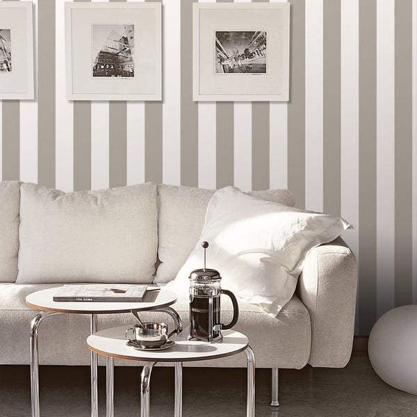 Galerie Wallcoverings Smart Stripes 3 Surface Stripe Galerie Wallcoverings  Silver Grey   - G67586