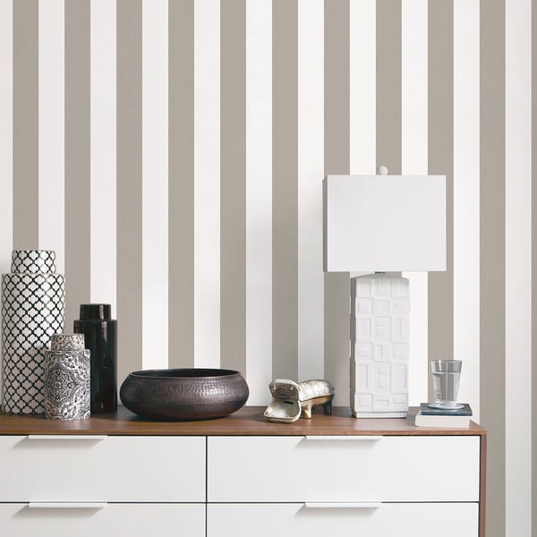 Galerie Wallcoverings Smart Stripes 3 Surface Stripe Galerie Wallcoverings  Silver Grey   - G67586