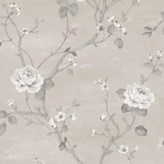 Galerie Wallcoverings Palazzo Floral Vine Galerie Wallcoverings  Silver Grey   - G67603