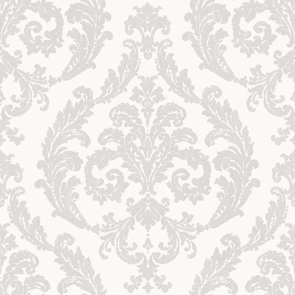 Galerie Wallcoverings Palazzo Silk Damask Galerie Wallcoverings  White   - G67606