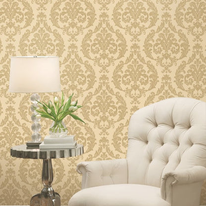 Galerie Wallcoverings Palazzo Silk Damask Galerie Wallcoverings  Gold   - G67608