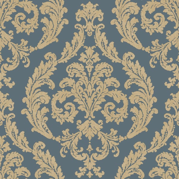 Galerie Wallcoverings Palazzo Silk Damask Galerie Wallcoverings  Blue   - G67610