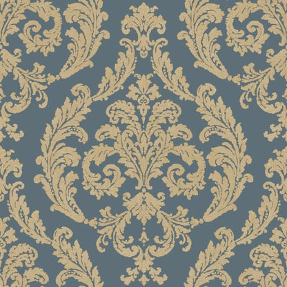 Galerie Wallcoverings Palazzo Silk Damask Galerie Wallcoverings  Blue   - G67610